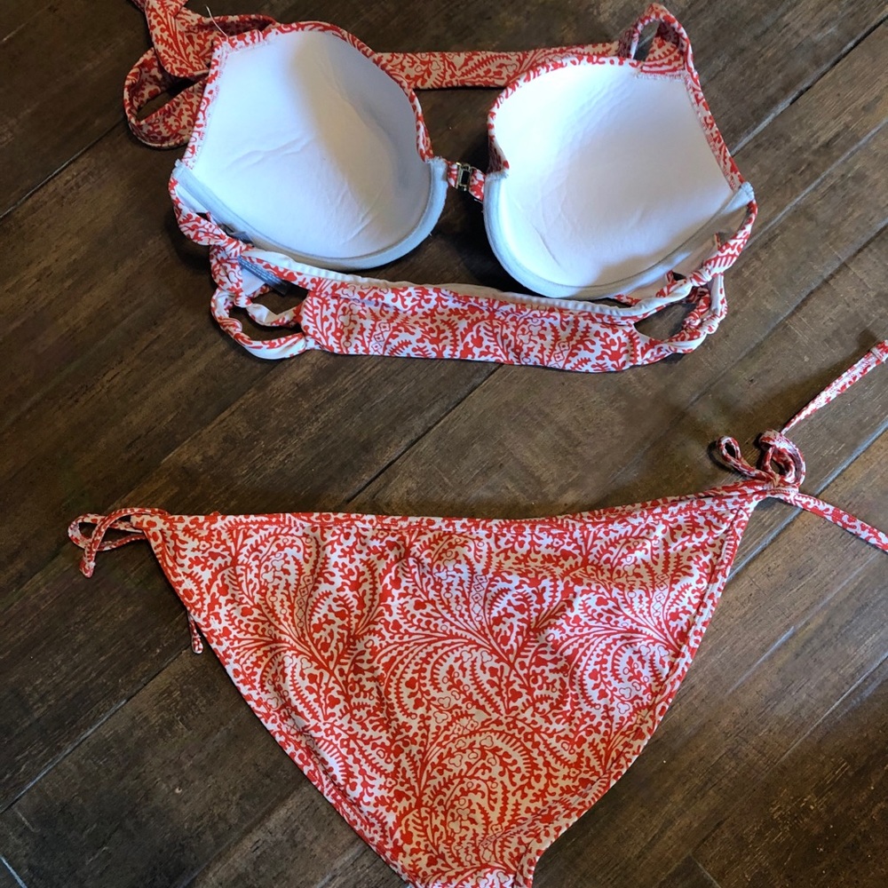 Aerie Orange and White Patterned Bikini - Picture 2 of 5